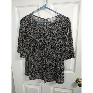 Philosophy Woman M Blouse puff sleeve blouse with leaves/floral print casual